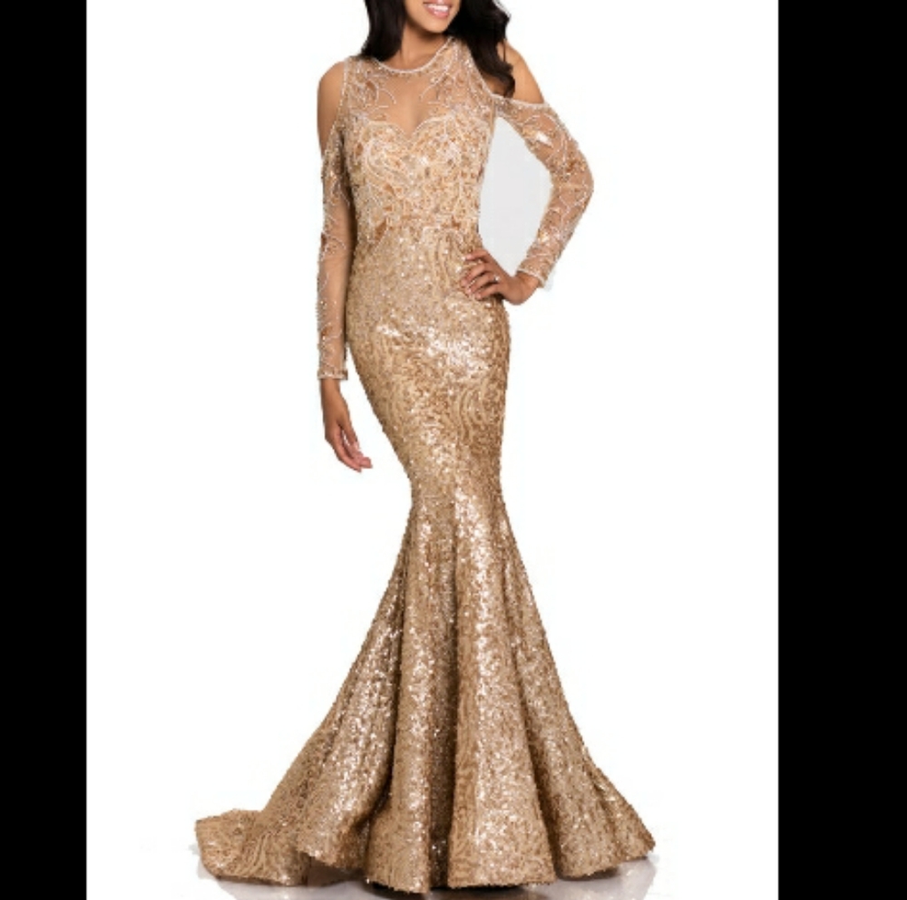 Gold Prom Pageant Dress